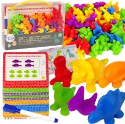 WOOPIE Bildungsset Zählunterricht Montessori Dino Puzzle 95 Stk.