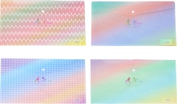 Plastikmappe mit Druckknopf 33 × 23 cm – bunte Muster