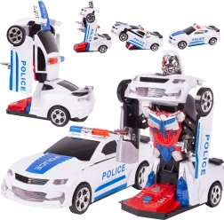 Polizeiauto, das sich in einen Roboter verwandelt