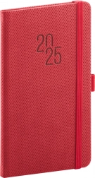 Notique Taschenkalender Diamante 2025 rot 9 × 15,5 cm