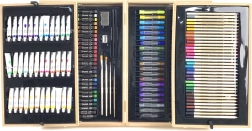 Professionelles Künstler-Set im Holzköfferchen, 174 Teile