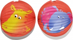 Papierlaterne Kugel mit Tiermuster 25 cm