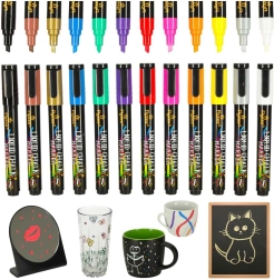 Bunte Kreidemarker für Glas und Tafeln – Set mit 12 Stück