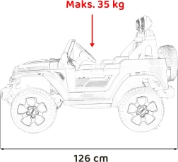 Elektrisches Kinderauto JEEP Wrangler Rubicon mit Fernbedienung, rot, MP3-Radio und EVA-Rädern
