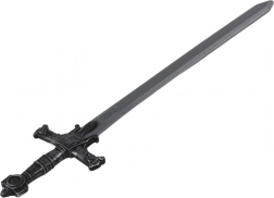 Plastisches Kriegsschwert mit verzierter Griff und Soundeffekten 80 cm