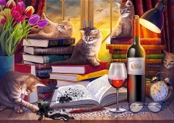 Puzzle 2000 – Katzenabend Trefl