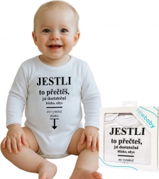 Baumwoll-Babybody mit langen Ärmeln NEW BABY mit Aufdruck