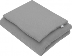 Musselin-Set mit Füllung 80 × 70 cm grau New Baby