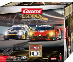 Carrera Digital 124 Super Showdown Slotcar-Bahn 8 m mit Ferrari 296 GT3 und Audi R8 LMS GT3