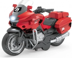 Rotes Rennmotorrad mit Rückziehfunktion