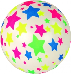 Gummiball Star 22 cm Weiß