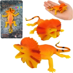 Realistische, dehnbare Gummi-Figur einer Kragenechse, 19 cm