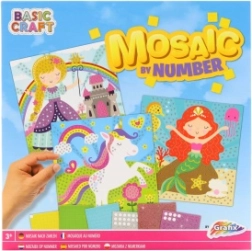 Mosaik mit Bildern von Prinzessin, Einhorn und Meeresjungfrau