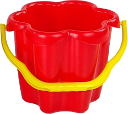 Plastikeimerchen Blümchen für den Sand – Rot