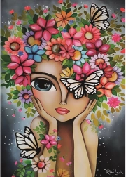 Puzzle Mädchen mit Blumen 1000 Teile
