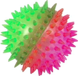Transparenter Noppenball 8,5 cm mit zweifarbigem Licht
