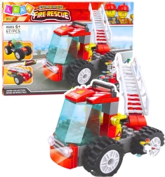 Bausatz Feuerwehrwagen mit Leiter, 67 Teile