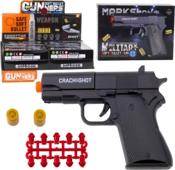 Mini-Pistole WARFARE für Patronen und Hülsen, schwarz 13,5 cm