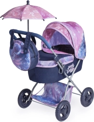 Klapbarer Puppenwagen mit Sonnenschirm und Tasche Magic Bubble 60 cm