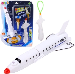 Raumschiff mit Leuchtfallschirm und Schleuder