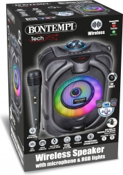 Kabelloser Karaoke-Lautsprecher mit Mikrofon, Lichteffekten und Display