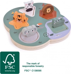 Holziges 3D-Soundpuzzle SAFARI für Kinder