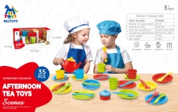 Mega-Kinder-Teeservice mit Tellern und Zubehör, 35 Teile