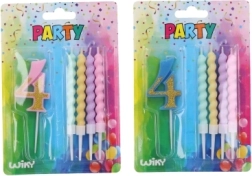Partykerze Nummer 4 mit 4 Kerzen