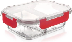 Geteilte Glas-Lunchbox für Lebensmittel mit Deckel und Dichtung 950 ml