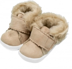 Winter-Babyschuhe aus Wildlederimitat NEW BABY, hellbraun, 0–3 Monate
