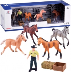 Serie Tiere Bauernhof – Set mit Stallpferdchen, Figuren und Zubehör – Bauernhof