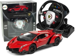 Ferngesteuerter Lamborghini Veneno Rot 2,4G Pilot Lenkrad Sound Lichter 1:24
