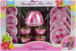 Blech-Tee-Set mit Blumen für Kinder