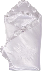 Satin-Babywickeltuch mit Spitze New Baby