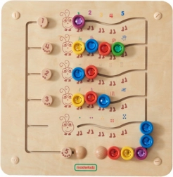 Bunte Raupen zum Lernen von Zahlen und Mengen – Montessori-Wandtafel