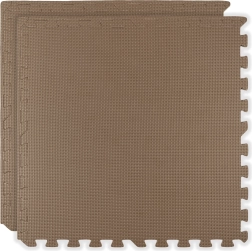 Weiche Schaumstoffmatte HUMBI 120 × 60 cm, wasserfeste große Schaumstoff-Puzzle, dunkelbeige Cappuccino, 2 Stk.
