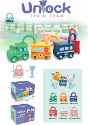 Lernzug mit Waggons und Schlössern