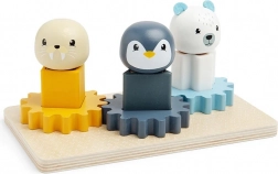 Holz-Motorikbrett mit arktischen Tieren