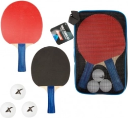 Tischtennis-Set mit 2 Schlägern und 3 Bällen im Etui