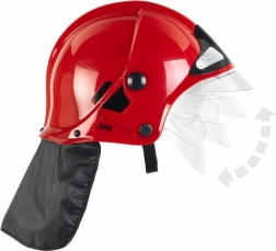 Kinder-Feuerwehrhelm MSA mit klappbarem Visier – rot