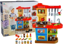 Kinderküche mit Geräuschen und Lichtern mit funktionalem Wasserhahn