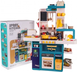 Interaktive Kinderküche mit Dampf, Licht und Sound, 80 Teile – Blau