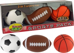 Set aus weichen Sportbällen 3-in-1 – Fußball, Basketball und Baseball