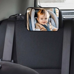 Rücksitz-Babypiegel fürs Auto zur Befestigung an der Kopfstütze, verstellbar 18,8 × 13,5 cm