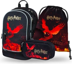BAAGL Schulset 3-tlg. Harry Potter Phönix – Rucksack, Federmäppchen und Beutel