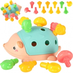 Sensorischer Montessori-Igel mit herausnehmbaren Stiften – türkisblau