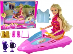 Puppenset mit rosa Jetski