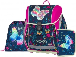 Schulset Premium Light Schmetterling – Rucksack, Beutel und Federmäppchen