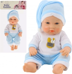 Stoffbabypuppe im blauen Pyjama 30 cm