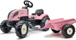 Trettraktor Country Star rosa mit Anhänger und Hupe